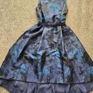 White House Black Market Elegant Blue Floral Dress